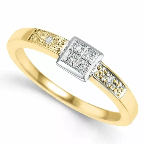 kolleksjonsprøve i 9 karat gull og hvitt gull 0,04 ct