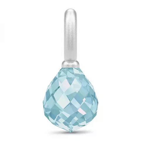 Julie Sandlau dråpeformet anheng i satengrhodinert sterlingsølv blå krystall