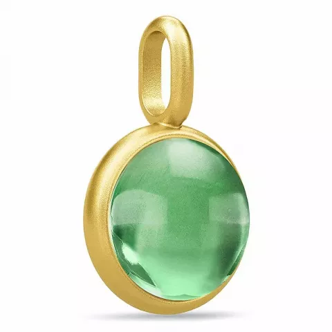 Julie Sandlau grønn anheng i forgylt sølv grønn krystall