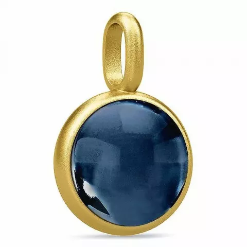 Julie Sandlau mørkeblå anheng i sølv med 22 karat forgylling blå krystall