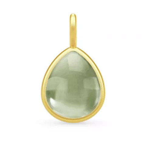 Julie Sandlau grønn krystall anheng i forgylt sølv grønn krystall