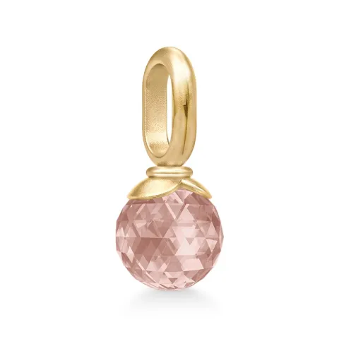 Julie Sandlau Berry Small rosa anheng i forgylt sølv rosa krystall