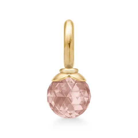 Julie Sandlau Berry Small rosa anheng i forgylt sølv rosa krystall