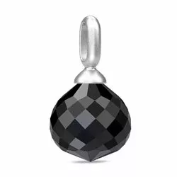 Julie Sandlau dråpe svart anheng i satengrhodinert sterlingsølv svart krystall