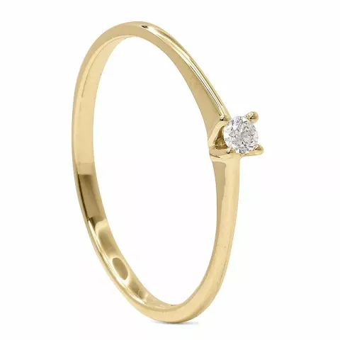 diamant gull ring i 9 karat gull 0,05 ct