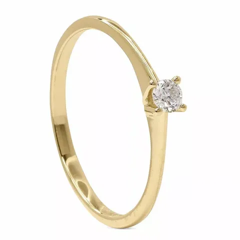 Diamant gull ring i 9 karat gull 0,09 ct