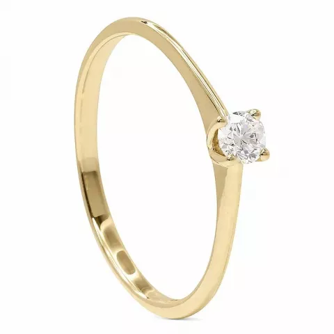 Hvit diamant gull gull ring i 9 karat gull 0,15 ct