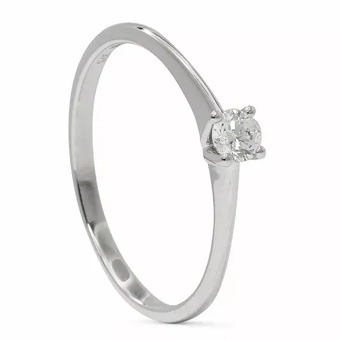 Diamant gull ring i 9 karat hvitt gull 0,15 ct