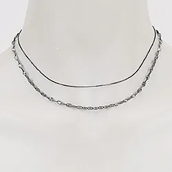 RebekkaRebekka Lyra necklace halskjede i svart rodinert sølv