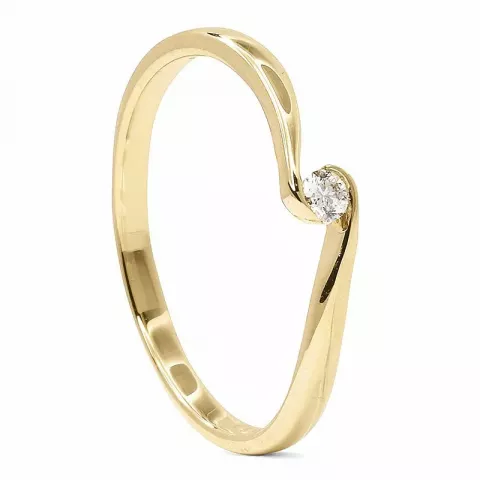 Smal diamant gull ring i 9 karat gull 0,05 ct