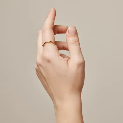 Enamel Sway Sway ring i forgylt sølv