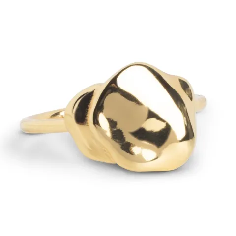 Enamel Sahara justerbar ring i forgylt sølv