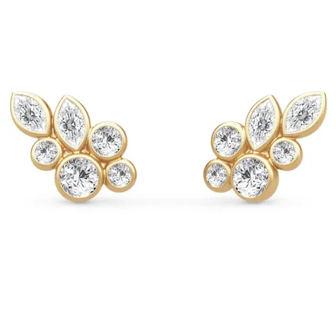 Julie Sandlau White Wisteria øredobber i forgylt sølv hvit zirkon