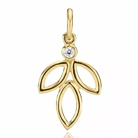 Izabel Camille Blossom blomst anheng i forgylt sølv hvit zirkon