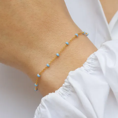 Enamel Lola Sky armbånd i forgylt sølv lyseblå emalje