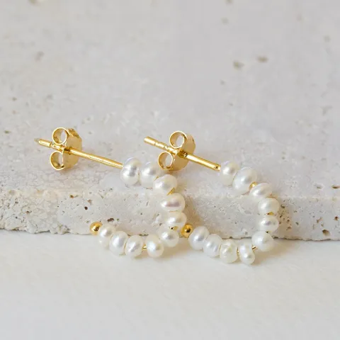 Enamel Pearlie Mini halvcreol i forgylt sølv