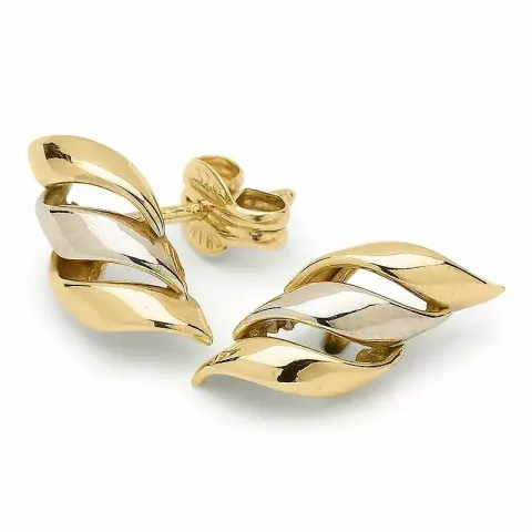 kolleksjonsprøve gulløredobb i 9 karat gull og hvitt gull