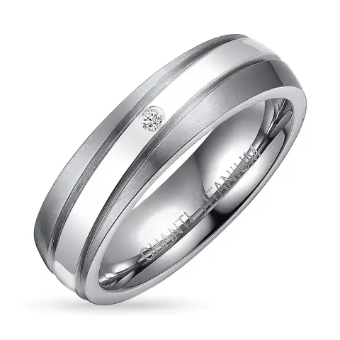 kolleksjonsprøve ring i titanium og sølv