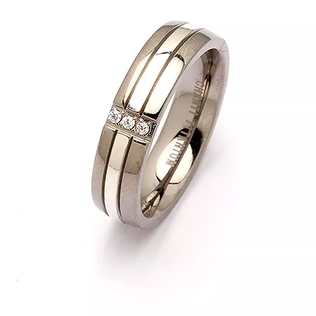kolleksjonsprøve ring i titanium og sølv