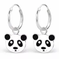 kolleksjonsprøve panda creol øredobber i sølv