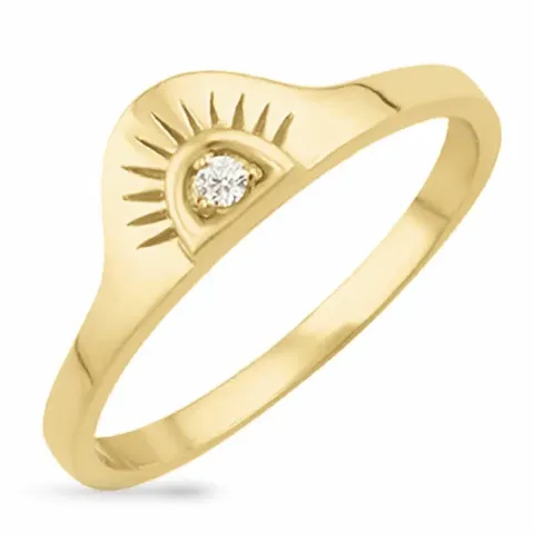 kolleksjonsprøve sol zirkon ring i forgylt sølv