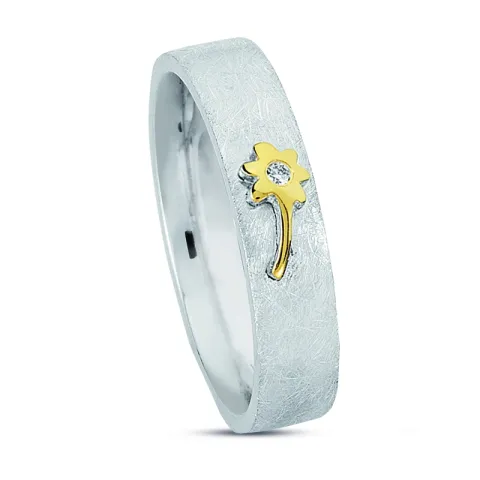 kolleksjonsprøve zirkon ring i sølv og alm. gull