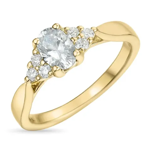 kolleksjonsprøve zirkon ring i 9 karat gull