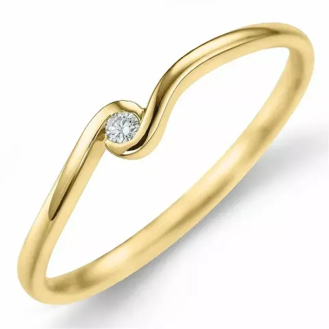 kolleksjonsprøve diamant ring i 9 karat gull 0,02 ct