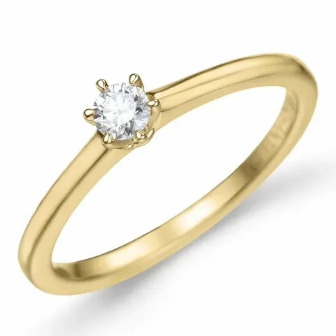 kolleksjonsprøve diamant solitairering i 14 karat gull 0,12 ct