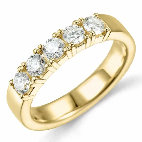 kolleksjonsprøve diamant alliansering i 14 karat gull 5 x 0,20 ct