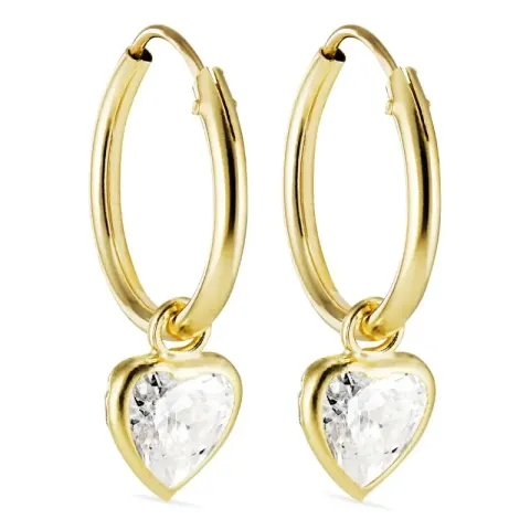 kolleksjonsprøve hjerte creol i 9 karat gull - Gold Collection