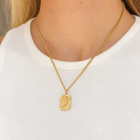 vanntett sol halskjede i forgylt stål - OCEANA