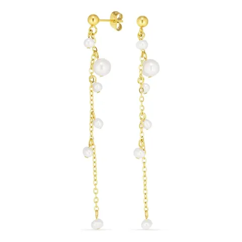 kolleksjonsprøve perle kjedeøreringer i forgylt stål - OCEANA