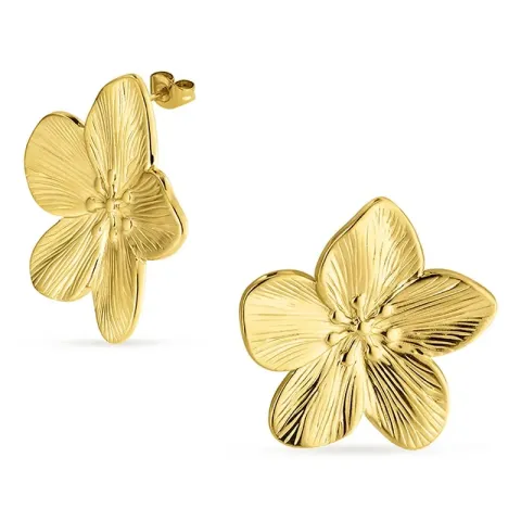 kolleksjonsprøve blomst øredobber i forgylt stål