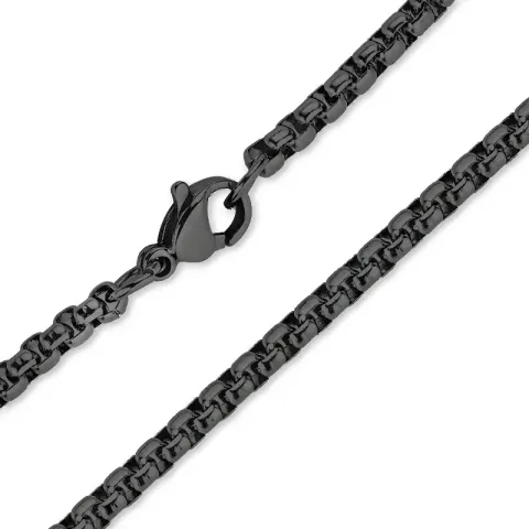 kolleksjonsprøve halskjede i svart stål 45 cm x 3 mm  - OCEANA