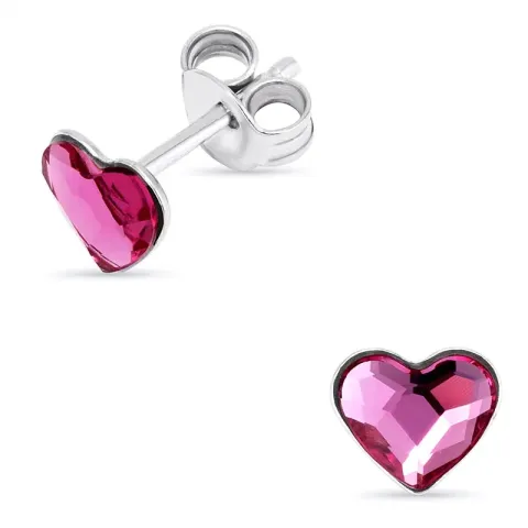 kolleksjonsprøve hjerte lilla øredobber i sølv