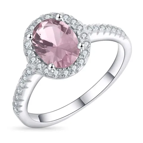 kolleksjonsprøve syntetisk morganit ring i sølv