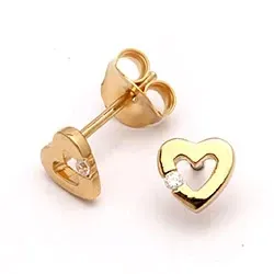 kolleksjonsprøve hjerte øredobber i forgylt sølv