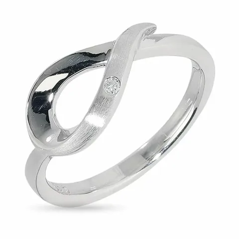 kolleksjonsprøve dråpeformet ring i 925 karat sølv 0,015 ct