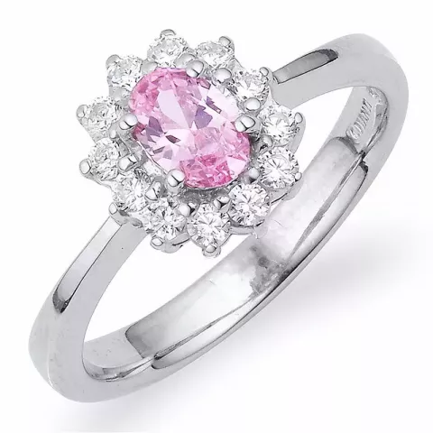 kolleksjonsprøve rosa zirkon ring i sølv