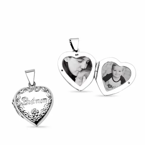 kolleksjonsprøve hjerte medaljong i sølv