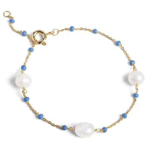kolleksjonsprøve Enamel Lola Perlita armbånd i forgylt sølv blå emalje