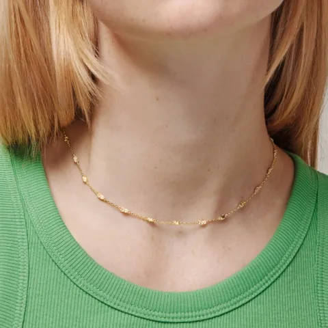 Enamel Kia halskjede i forgylt sølv