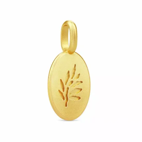 Julie Sandlau Classic pendant blad anheng i forgylt sølv