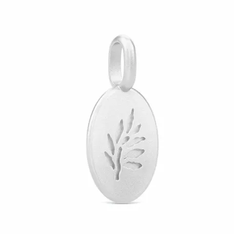 Julie Sandlau Classic pendant blad anheng i satengrhodinert sterlingsølv