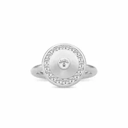 Julie Sandlau Glow ring i satengrhodinert sterlingsølv hvit zirkon