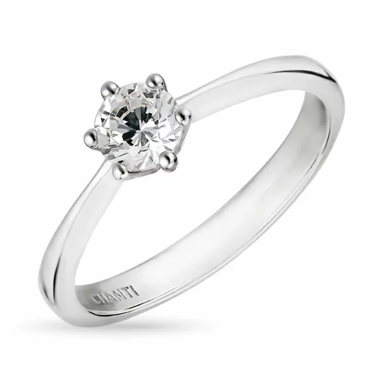 zirkon ring i sølv