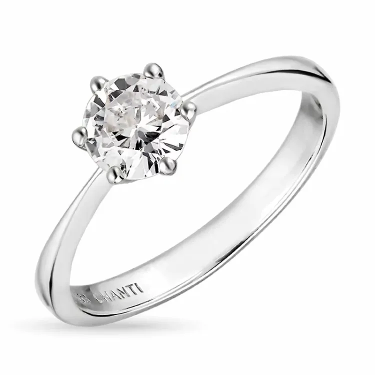 zirkon ring i sølv