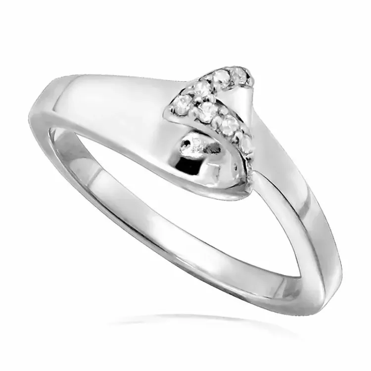 zirkon ring i rodinert sølv