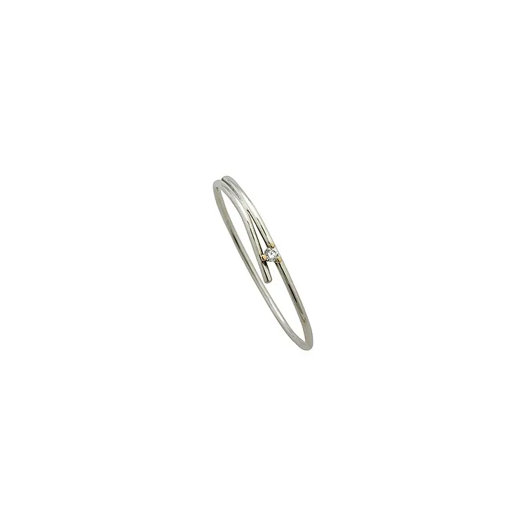 RS of Scandinavia armring i sølv med 14 karat gull hvit zirkon